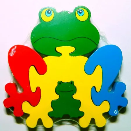 Puzzle dřevěné Žába 18 x 18 cm